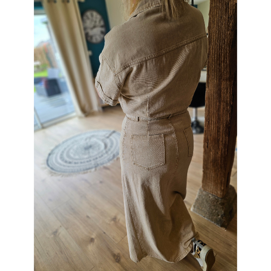 Robe longue Calie jean beige