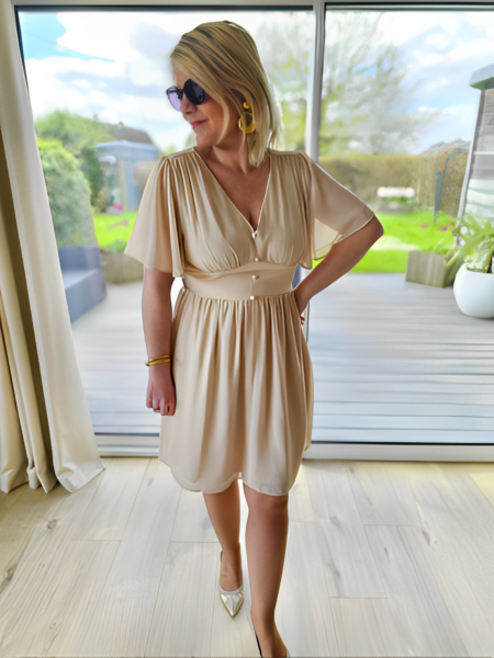 Robe courte beige Anaelle