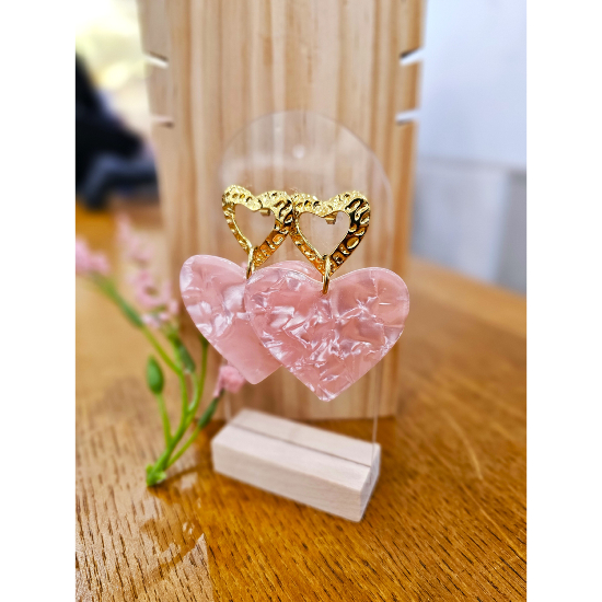 Boucles d'oreilles Lena rose