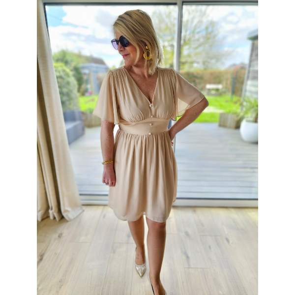 Robe courte beige Anaelle