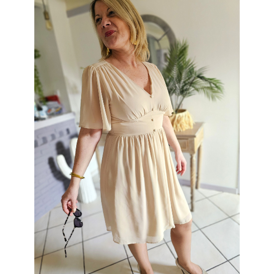 Robe courte beige Anaelle