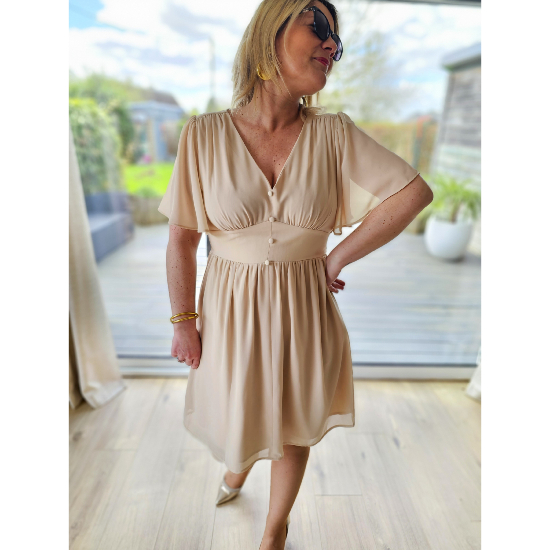 Robe courte beige Anaelle